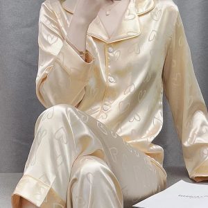 Women's Pajamas Lot – Cream Long Sleeve Set