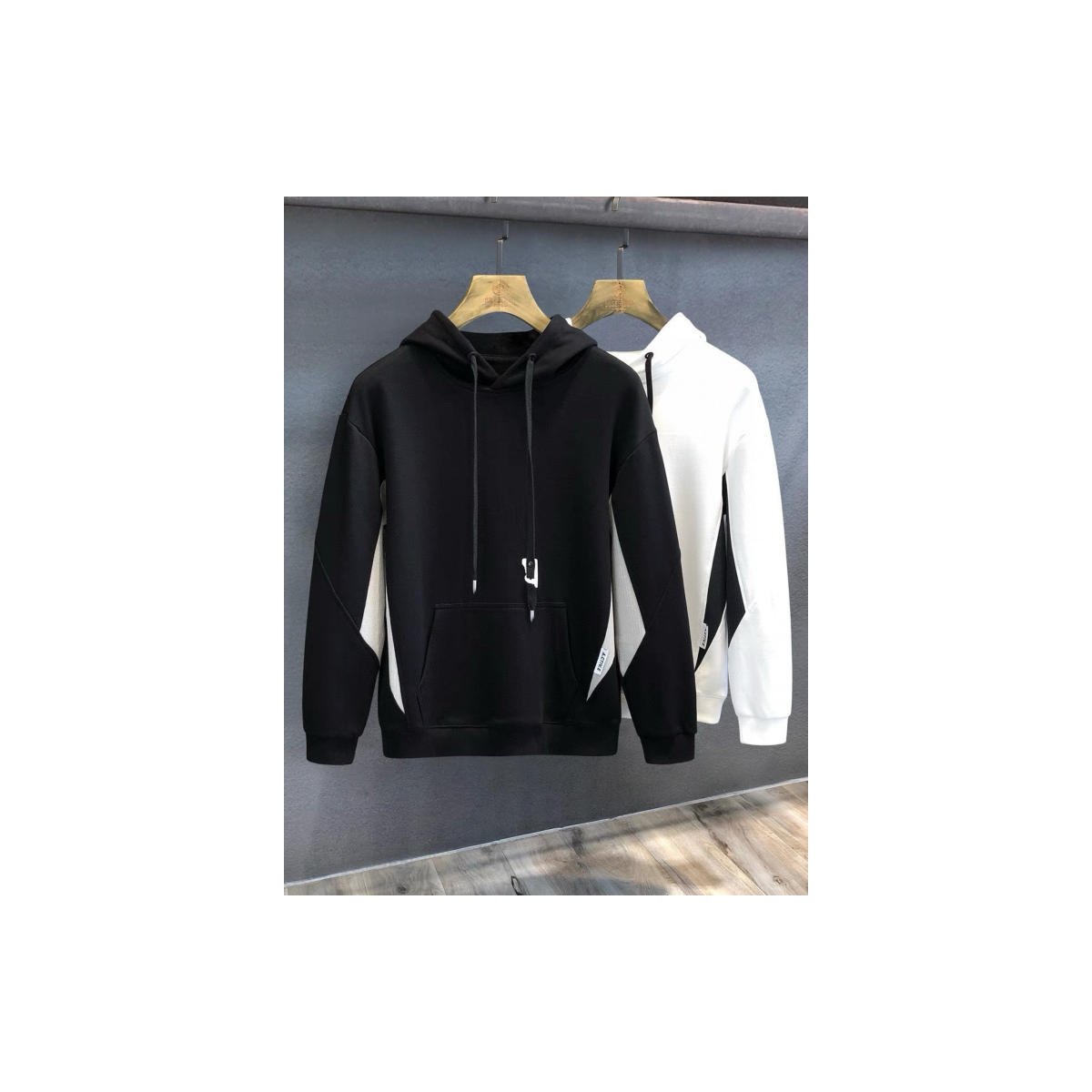 Men's Hoodie Wholesale – Navy & White - Image 2