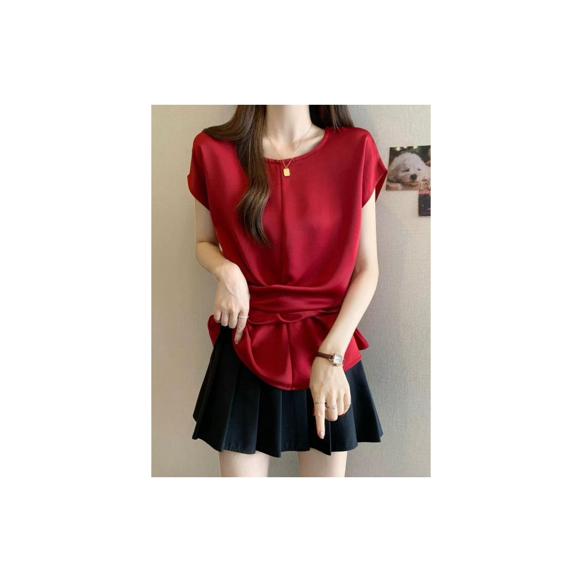 Women's T-Shirt Wholesale – Khaki Drape - Image 4