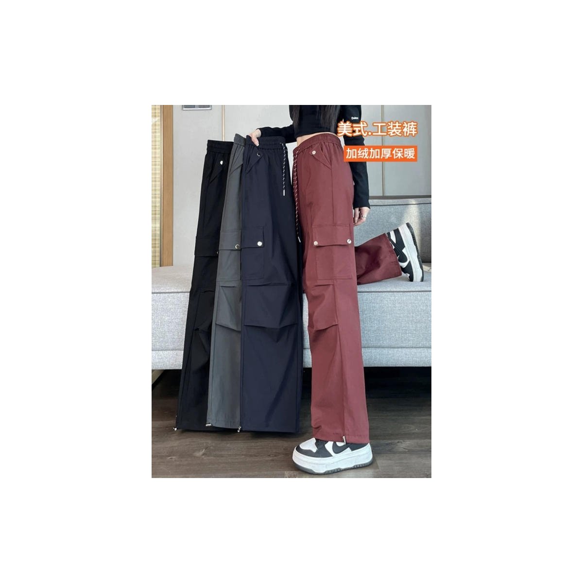 Women's Pants Wholesale – Cargo Wide Leg - Image 5