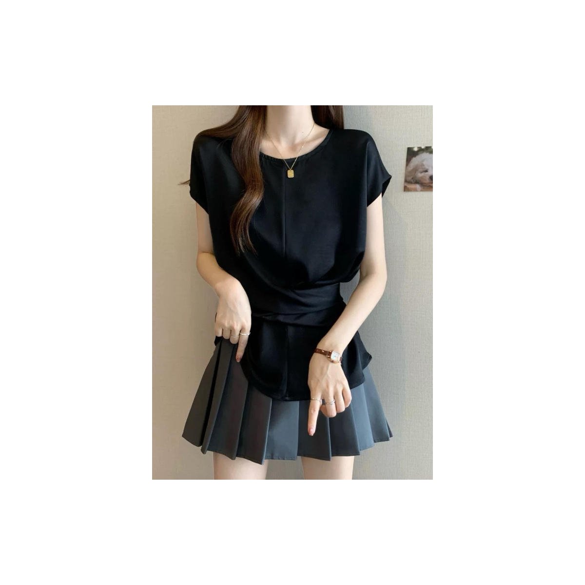 Women's T-Shirt Wholesale – Khaki Drape - Image 5