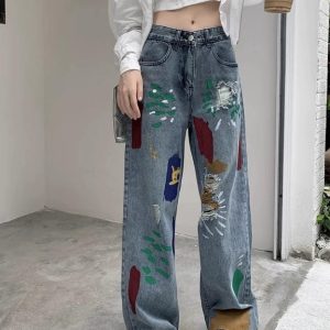Women's Jeans Wholesale – Graffiti Print